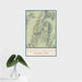16x24 Death Valley National Park Map Print Portrait Orientation in Woodblock Style With Tropical Plant Leaves in Water