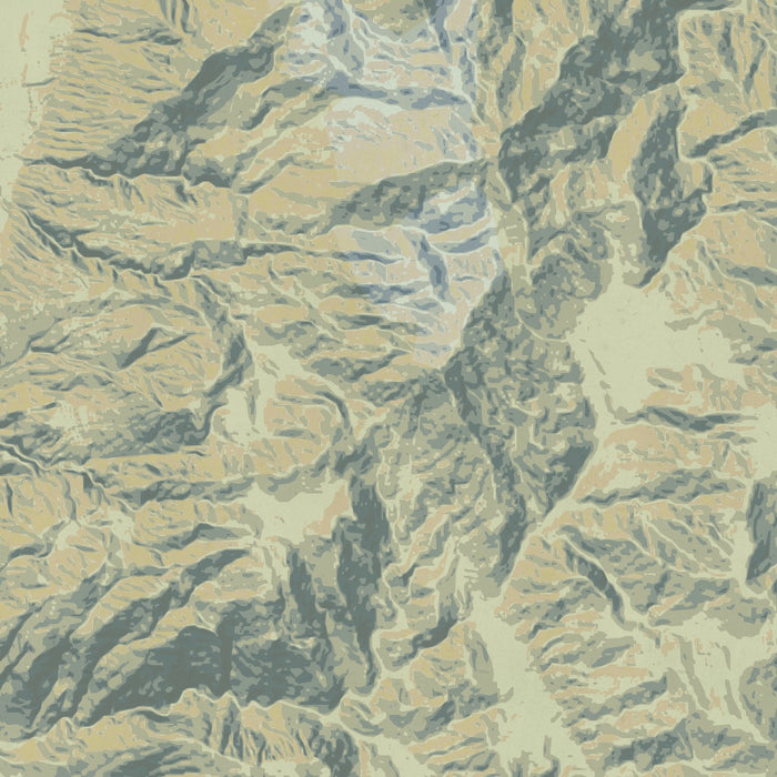 Death Valley National Park Map Print in Woodblock Style Zoomed In Close Up Showing Details