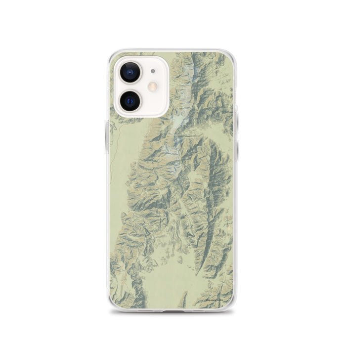 Custom Death Valley National Park Map iPhone 12 Phone Case in Woodblock