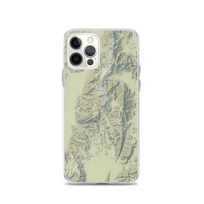 Custom Death Valley National Park Map iPhone 12 Pro Phone Case in Woodblock