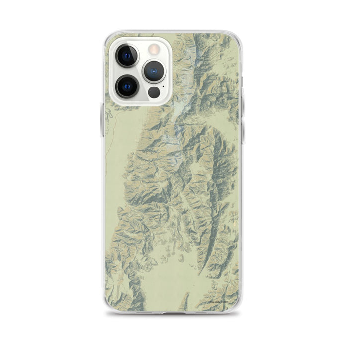 Custom Death Valley National Park Map iPhone 12 Pro Max Phone Case in Woodblock