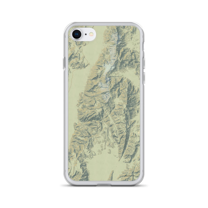 Custom Death Valley National Park Map iPhone SE Phone Case in Woodblock