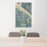 24x36 Decatur Alabama Map Print Portrait Orientation in Afternoon Style Behind 2 Chairs Table and Potted Plant