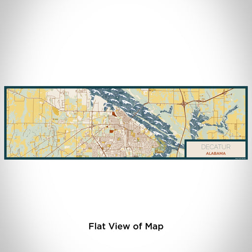 Flat View of Map Custom Decatur Alabama Map Enamel Mug in Woodblock