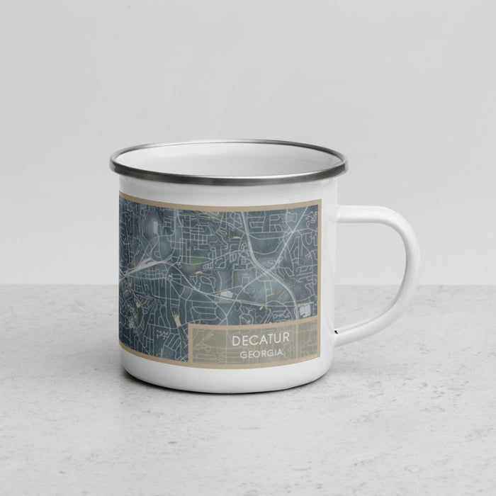Right View Custom Decatur Georgia Map Enamel Mug in Afternoon