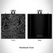 Rendered View of Decatur Georgia Map Engraving on 6oz Stainless Steel Flask in Black