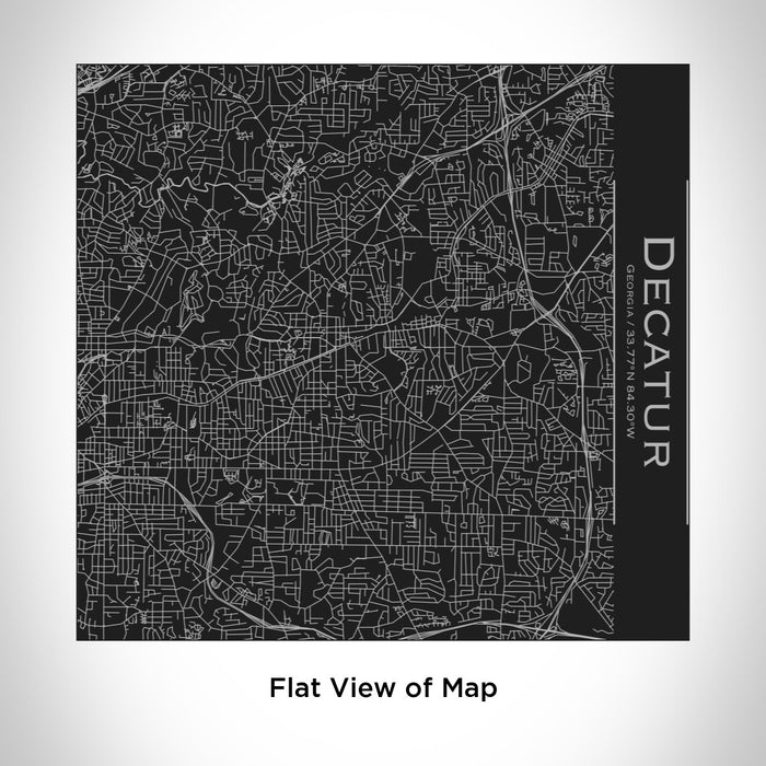 Rendered View of Decatur Georgia Map Engraving on 17oz Stainless Steel Insulated Tumbler in Black