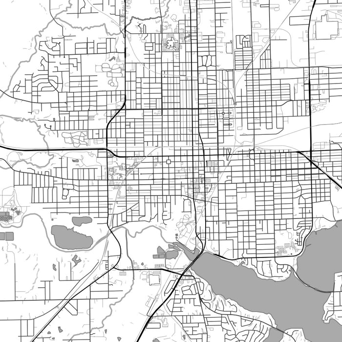 Decatur Illinois Map Print in Classic Style Zoomed In Close Up Showing Details
