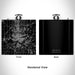 Rendered View of Decatur Illinois Map Engraving on 6oz Stainless Steel Flask in Black