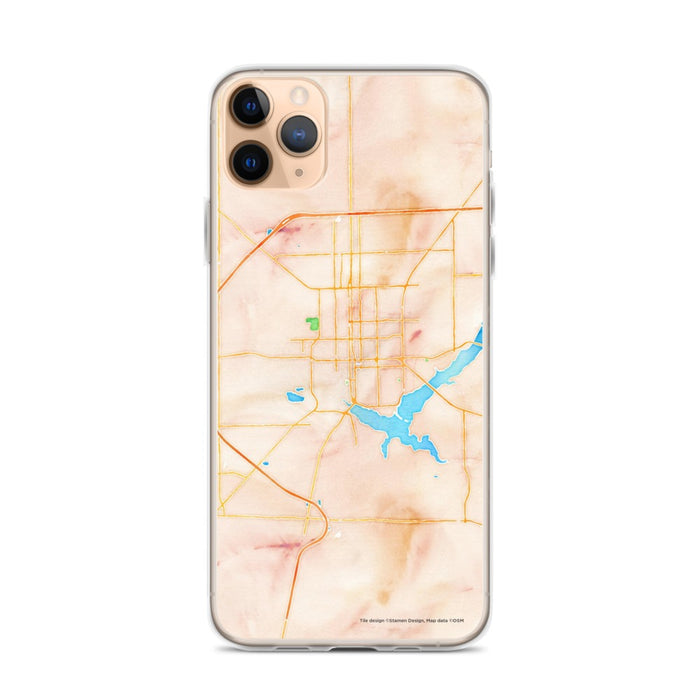 Custom Decatur Illinois Map Phone Case in Watercolor