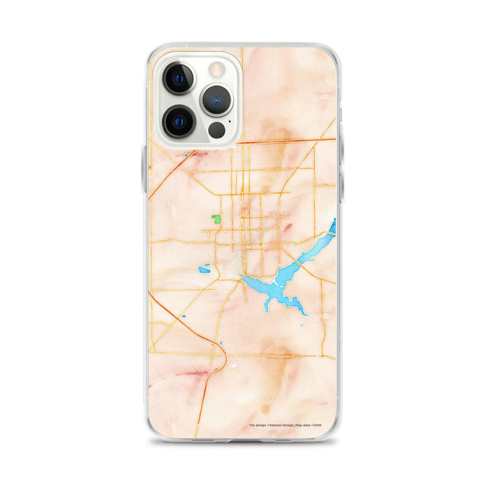 Custom Decatur Illinois Map iPhone 12 Pro Max Phone Case in Watercolor