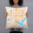 Person holding 18x18 Custom Decatur Illinois Map Throw Pillow in Watercolor