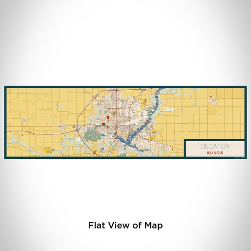 Flat View of Map Custom Decatur Illinois Map Enamel Mug in Woodblock