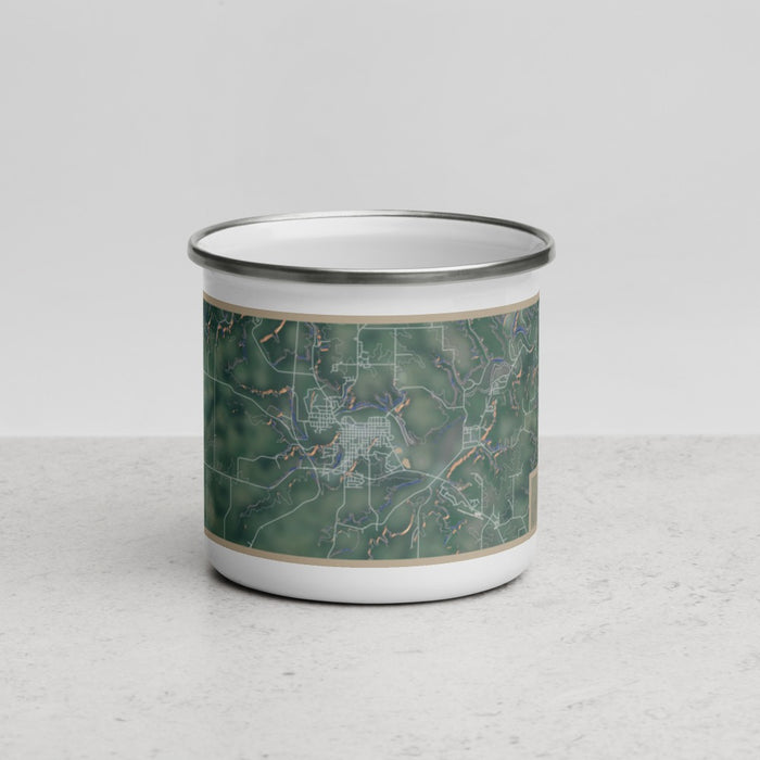 Front View Custom Decorah Iowa Map Enamel Mug in Afternoon
