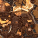 Decorah Iowa Map Print in Ember Style Zoomed In Close Up Showing Details