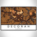 Decorah Iowa Map Print Landscape Orientation in Ember Style With Shaded Background
