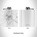 Rendered View of Decorah Iowa Map Engraving on 6oz Stainless Steel Flask in White