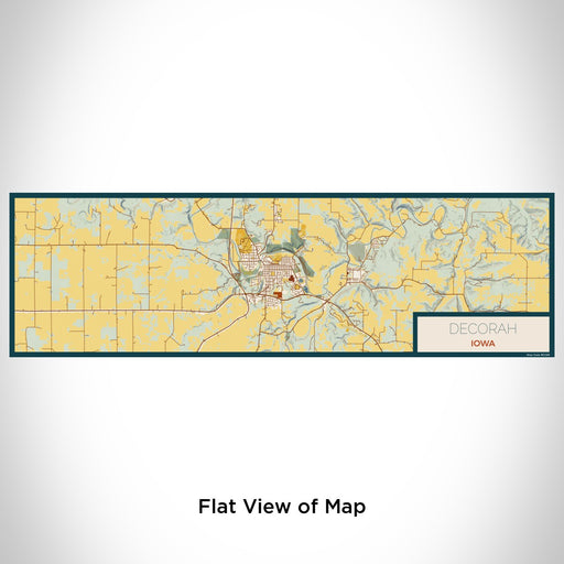 Flat View of Map Custom Decorah Iowa Map Enamel Mug in Woodblock
