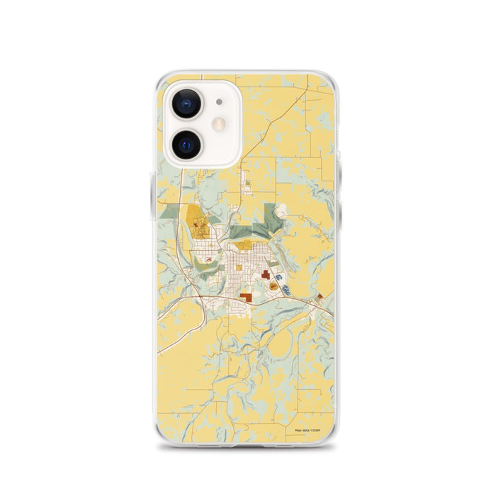 Custom Decorah Iowa Map iPhone 12 Phone Case in Woodblock