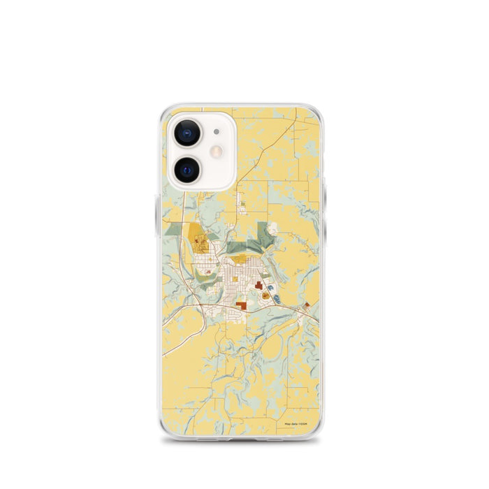 Custom Decorah Iowa Map iPhone 12 mini Phone Case in Woodblock