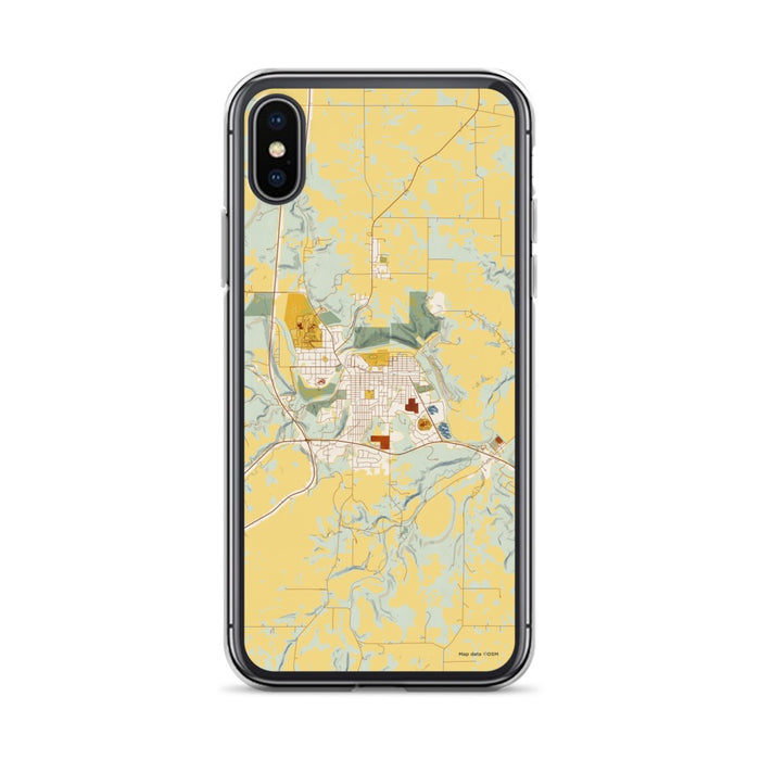 Custom Decorah Iowa Map Phone Case in Woodblock