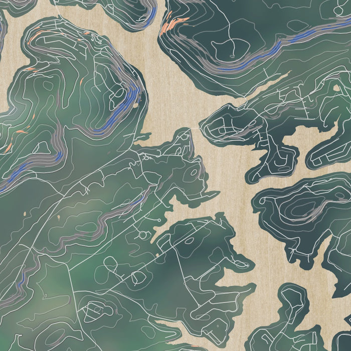 Deep Creek Lake Maryland Map Print in Afternoon Style Zoomed In Close Up Showing Details
