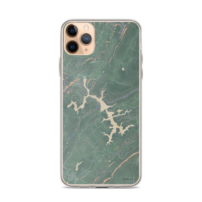 Custom iPhone 11 Pro Max Deep Creek Lake Maryland Map Phone Case in Afternoon