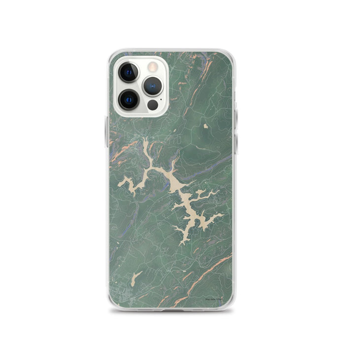 Custom iPhone 12 Pro Deep Creek Lake Maryland Map Phone Case in Afternoon