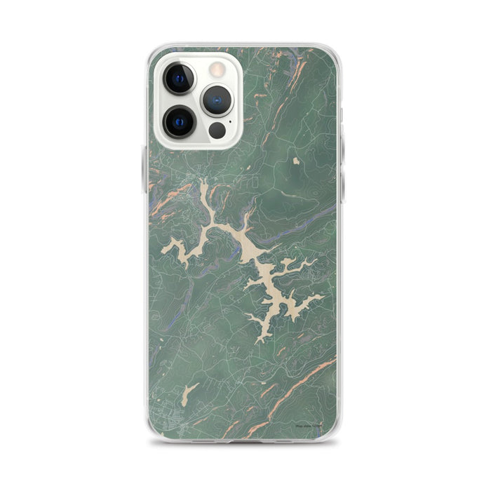 Custom iPhone 12 Pro Max Deep Creek Lake Maryland Map Phone Case in Afternoon