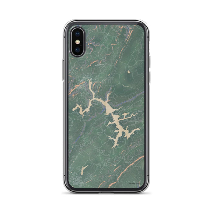 Custom iPhone X/XS Deep Creek Lake Maryland Map Phone Case in Afternoon