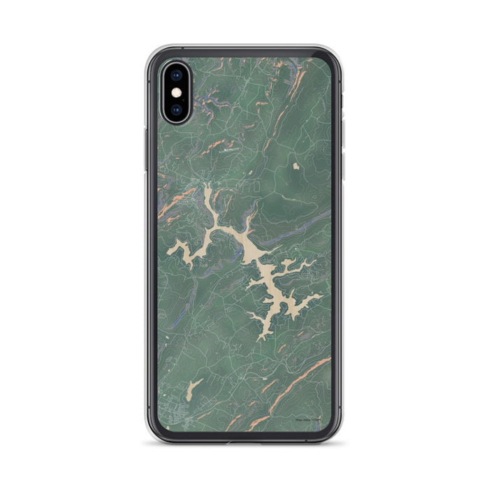 Custom iPhone XS Max Deep Creek Lake Maryland Map Phone Case in Afternoon