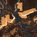 Deep Creek Lake Maryland Map Print in Ember Style Zoomed In Close Up Showing Details