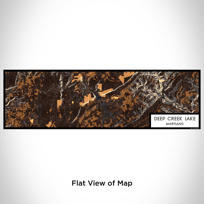Flat View of Map Custom Deep Creek Lake Maryland Map Enamel Mug in Ember