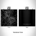 Rendered View of Deep Creek Lake Maryland Map Engraving on 6oz Stainless Steel Flask in Black