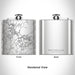 Rendered View of Deep Creek Lake Maryland Map Engraving on 6oz Stainless Steel Flask