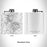 Rendered View of Deep Creek Lake Maryland Map Engraving on 6oz Stainless Steel Flask in White