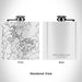Rendered View of Deep Creek Lake Maryland Map Engraving on 6oz Stainless Steel Flask in White