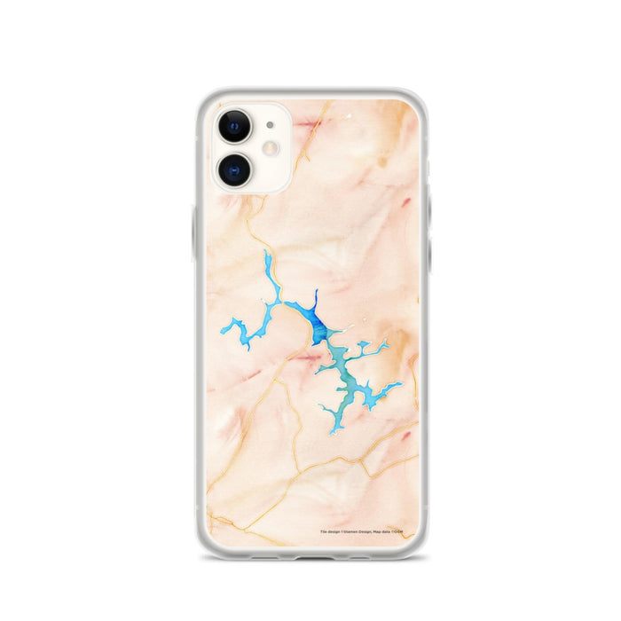 Custom iPhone 11 Deep Creek Lake Maryland Map Phone Case in Watercolor