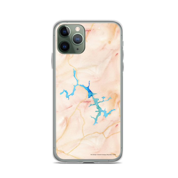 Custom iPhone 11 Pro Deep Creek Lake Maryland Map Phone Case in Watercolor