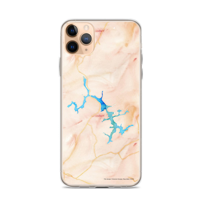 Custom iPhone 11 Pro Max Deep Creek Lake Maryland Map Phone Case in Watercolor