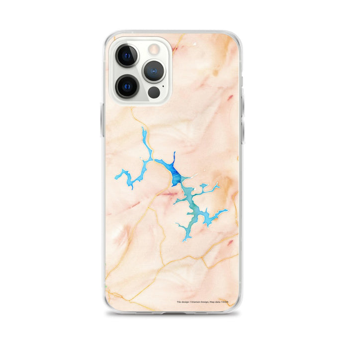 Custom iPhone 12 Pro Max Deep Creek Lake Maryland Map Phone Case in Watercolor