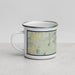 Left View Custom Deep Creek Lake Maryland Map Enamel Mug in Woodblock