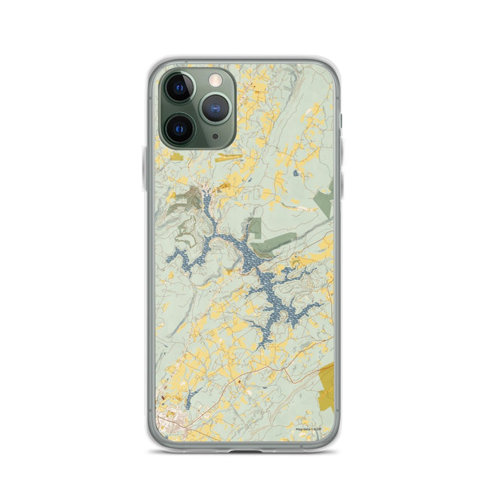 Custom iPhone 11 Pro Deep Creek Lake Maryland Map Phone Case in Woodblock