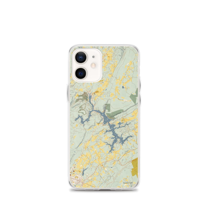 Custom iPhone 12 mini Deep Creek Lake Maryland Map Phone Case in Woodblock