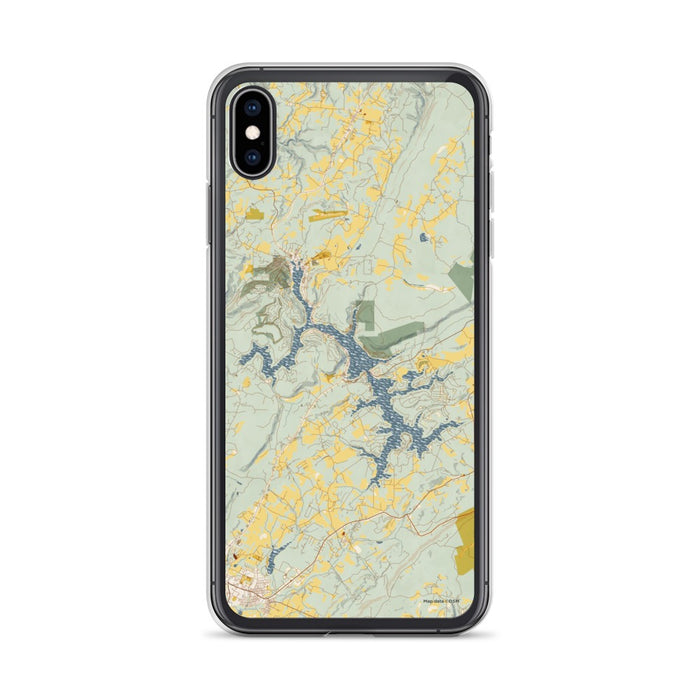 Custom iPhone XS Max Deep Creek Lake Maryland Map Phone Case in Woodblock