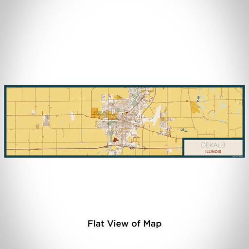 Flat View of Map Custom DeKalb Illinois Map Enamel Mug in Woodblock