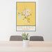 24x36 Delano California Map Print Portrait Orientation in Woodblock Style Behind 2 Chairs Table and Potted Plant