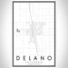 Delano California Map Print Portrait Orientation in Classic Style With Shaded Background