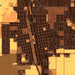 Delano California Map Print in Ember Style Zoomed In Close Up Showing Details
