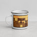 Left View Custom Delano California Map Enamel Mug in Ember